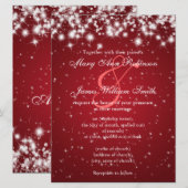 Elegant Wedding Save the Date Winter Sparkle Red (Voorkant / Achterkant)