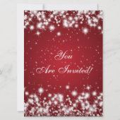 Elegant Wedding Save the Date Winter Sparkle Red (Achterkant)