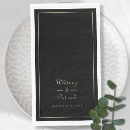 Elegant Wedding Script Minimalist Black Gold Chic Servet