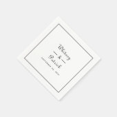 Elegant Wedding Script Minimalist Black White Chic Servet (Hoek)