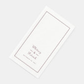 Elegant Wedding Script Minimalist Bourgogne Dinner Servet (Hoek)
