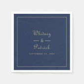 Elegant Wedding Script Minimalist Gold Black Chic Servet (Voorkant)