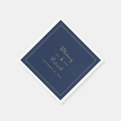 Elegant Wedding Script Minimalist Gold Black Chic Servet (Hoek)