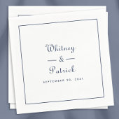 Elegant Wedding Script Minimalist Navy Blue Chic Servet