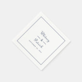 Elegant Wedding Script Minimalist Navy Blue Chic Servet (Hoek)