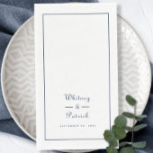 Elegant Wedding Script Minimalist Navy Blue Dinner Servet