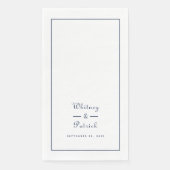 Elegant Wedding Script Minimalist Navy Blue Dinner Servet (Voorkant)