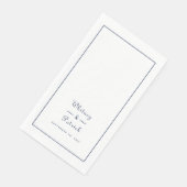 Elegant Wedding Script Minimalist Navy Blue Dinner Servet (Hoek)