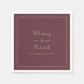 Elegant Wedding Script-minimalistisch goud & Bourg Servet (Voorkant)