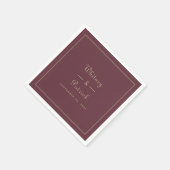 Elegant Wedding Script-minimalistisch goud & Bourg Servet (Hoek)