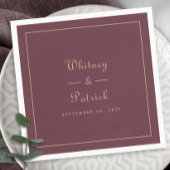 Elegant Wedding Script-minimalistisch goud & Bourg Servet
