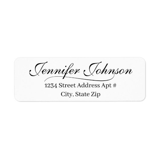 Elegant Wedding Script Return Address Envelope Etiket (Voorkant)
