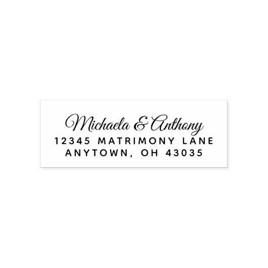 Elegant Wedding Script Return Address Stamp Zelfinktende Stempel (Design)