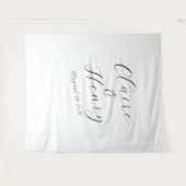 Elegant Wedding Script Tapestry Backdrop Wandkleed (Voorkant (horizontaal))