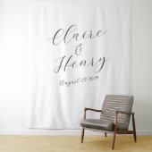 Elegant Wedding Script Tapestry Backdrop Wandkleed (In situ)