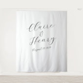 Elegant Wedding Script Tapestry Backdrop Wandkleed (Voorkant)