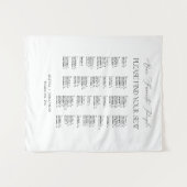 Elegant Wedding Seating Chart Alphabetical Fabric Wandkleed (Voorkant (horizontaal))