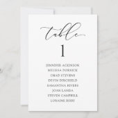 Elegant Wedding Seating Chart CardsTable Numbers Kaart (Voorkant)