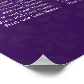 Elegant Wedding Seating Chart Fleur De Lis Paars Poster (Hoek)