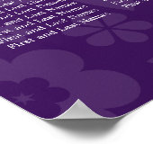 Elegant Wedding Seating Chart Flowery Heart Paars Poster (Hoek)