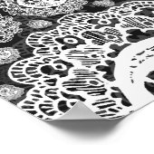 Elegant Wedding Seating Chart Paisley Lace Black Poster (Hoek)