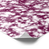 Elegant Wedding Seating Chart Star Sparkle Berry Poster (Hoek)