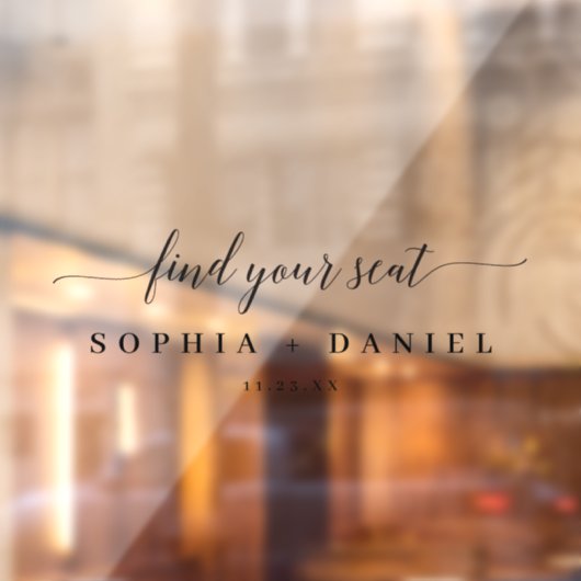 Elegant Wedding Seating Chart vind je stoel Raamsticker (Vel 2)