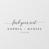 Elegant Wedding Seating Chart vind je stoel Raamsticker (Vel)