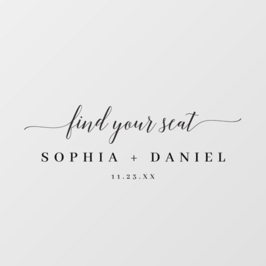 Elegant Wedding Seating Chart vind je stoel Raamsticker (Vel)