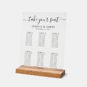 Elegant Wedding Seating Chart With 6 Tables Acryl Bord (Hoek)
