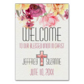 Elegant Wedding Seating Plan | Roze blush Floral Kaart (Voorkant)