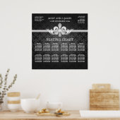 Elegant Wedding Seding Chart Fleur De Lis Black Poster (Keuken)
