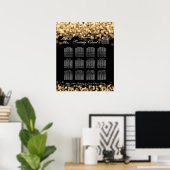 Elegant Wedding Seding Chart Gold Lights Poster (Thuiskantoor)