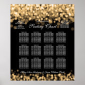 Elegant Wedding Seding Chart Gold Lights Poster (Voorkant)