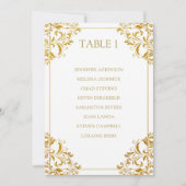Elegant Wedding Seding Chart List Card| Gold Foil Kaart (Voorkant)
