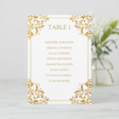 Elegant Wedding Seding Chart List Card| Gold Foil Kaart (Staand voorkant)