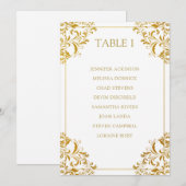 Elegant Wedding Seding Chart List Card| Gold Foil Kaart (Voorkant / Achterkant)