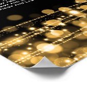 Elegant Wedding Seding Chart Party Sparkles Gold Poster (Hoek)