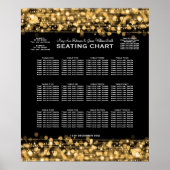 Elegant Wedding Seding Chart Party Sparkles Gold Poster (Voorkant)