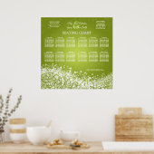 Elegant Wedding Seding Chart Sparging Wave Limoen Poster (Keuken)