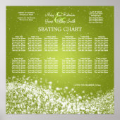 Elegant Wedding Seding Chart Sparging Wave Limoen Poster (Voorkant)