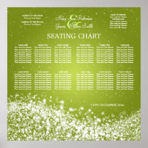 Elegant Wedding Seding Chart Sparging Wave Limoen Poster