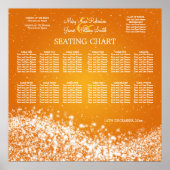 Elegant Wedding Seding Chart Sparging Wave Orang Poster (Voorkant)
