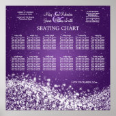 Elegant Wedding Seding Chart Sparging Wave Purpl Poster (Voorkant)