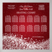 Elegant Wedding Seding Chart Sparging Wave Red Poster (Voorkant)