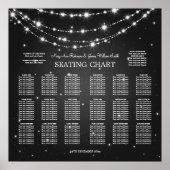 Elegant Wedding Seding Chart Sparking Chain Blac Poster (Voorkant)