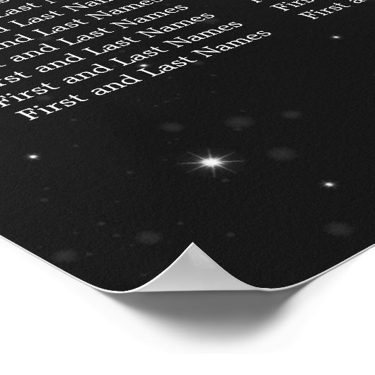 Elegant Wedding Seding Chart Sparking Chain Blac Poster (Hoek)