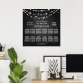 Elegant Wedding Seding Chart Sparking Chain Blac Poster (Thuiskantoor)