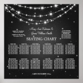 Elegant Wedding Seding Chart Sparking Chain Blac Poster (Voorkant)