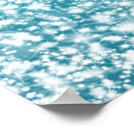 Elegant Wedding Seding Chart Star Sparkle Blue Poster (Hoek)